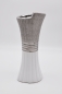 Preview: Hochwertige Vase 30 cm Weiß/Silber modern Dekovase Blumenvase